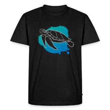Ocean Wave Turtle Freedom Gift - Men's Premium Organic T-Shirt - black - Front - Nico (187cm)