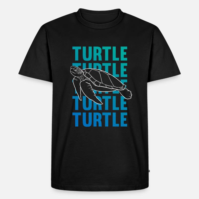 TURTLE Schattenbild Wortkunst Geschenk - Männer Premium Bio T-Shirt - Schwarz
