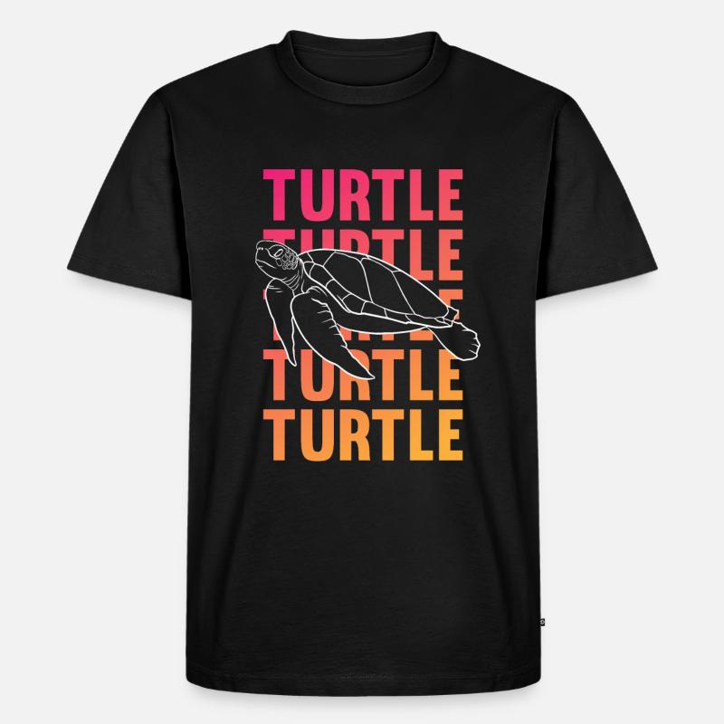 TURTLE Schattenbild Wortkunst Geschenk - Männer Premium Bio T-Shirt - Schwarz