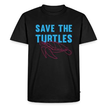 Protects Turtles Eco-Conscious Gift - Men's Premium Organic T-Shirt - black - Front - Nico (187cm)