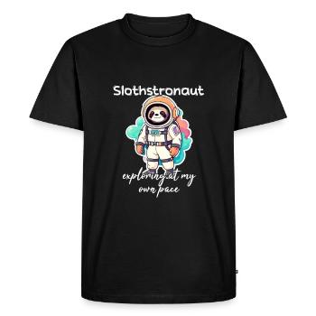 Slothstronaut Exploring At My Own Pace - Sloth - Men's Premium Organic T-Shirt - black - Front - Nico (187cm)