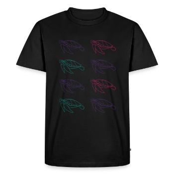 Turtle Family Ocean Love Environmental Protection - Men's Premium Organic T-Shirt - black - Front - Nico (187cm)