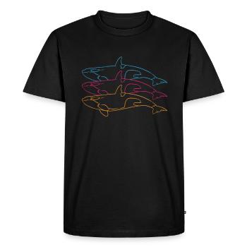 Trio Orca's Art Line Closeness to Nature - Men's Premium Organic T-Shirt - black - Front - Nico (187cm)