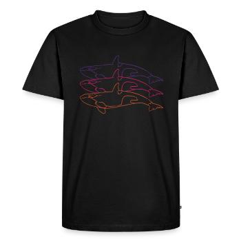 Trio Orca's Art Line Closeness to Nature - Men's Premium Organic T-Shirt - black - Front - Nico (187cm)