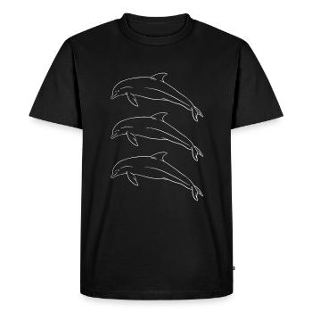 Dauphin Trio Oceanic Harmony cadeau - T-shirt Premium bio Homme - noir - Devant - Nico (187cm)