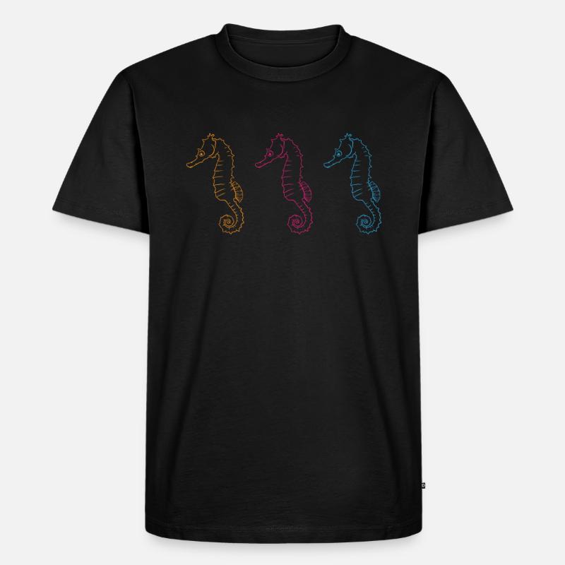 Triade Seepferdchen Meerestanz Geschenk - Männer Premium Bio T-Shirt - Schwarz