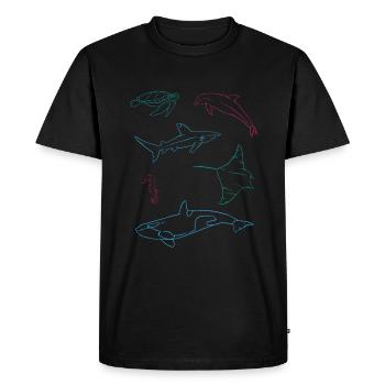 Amis Océaniques Coloré Sous L’eau - T-shirt Premium bio Homme - noir - Devant - Nico (187cm)