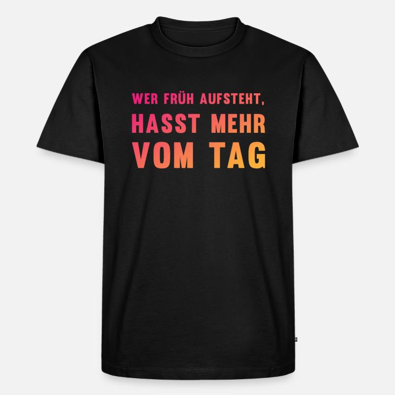 Ironischer Morgenmuffel-Spruch Geschenk - Männer Premium Bio T-Shirt - Schwarz