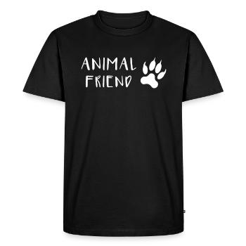 Animal Lover Font Paw Print Style - Men's Premium Organic T-Shirt - black - Front - Nico (187cm)