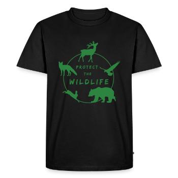 Protège la faune sauvage - Préserver la nature - T-shirt Premium bio Homme - noir - Devant - Nico (187cm)
