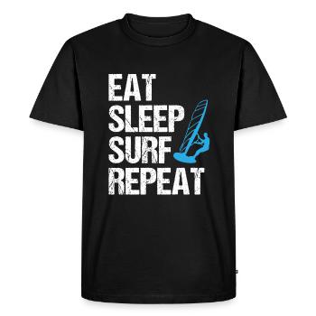 Rythme de surf - manger, dormir, surfer - T-shirt Premium bio Homme - noir - Devant - Nico (187cm)