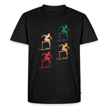 Colour play of the obstacle course - Men's Premium Organic T-Shirt - black - Front - Nico (187cm)