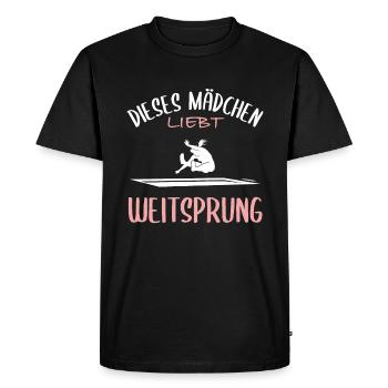 Long Jump Love - Men's Premium Organic T-Shirt - black - Front - Nico (187cm)