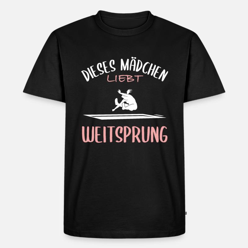Weitsprung-Liebe - Männer Premium Bio T-Shirt - Schwarz
