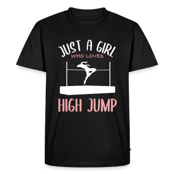 Fille Aime La Passion Du Saut En Hauteur - T-shirt Premium bio Homme - noir - Devant - Nico (187cm)