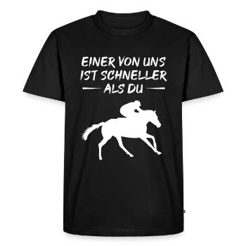 Racetrack Speedster - Fast and Sure of Victory - Men's Premium Organic T-Shirt - black - Front - Nico (187cm)