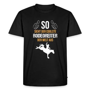 Coolest rodeo rider in the world - Men's Premium Organic T-Shirt - black - Front - Nico (187cm)
