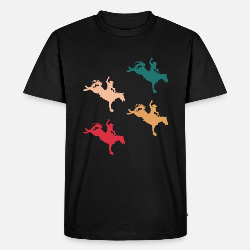 Rodeo-Showdown in Farbe - Männer Premium Bio T-Shirt - Schwarz