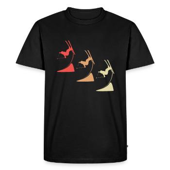 Colorful Masters of the Skies - Ski Freestyle Extravaganza - Men's Premium Organic T-Shirt - black - Front - Nico (187cm)