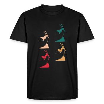 Colorful Masters of the Skies - Ski Freestyle Extravaganza - Men's Premium Organic T-Shirt - black - Front - Nico (187cm)