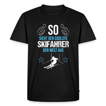 World's Best Skier Look Gift - Men's Premium Organic T-Shirt - black - Front - Nico (187cm)