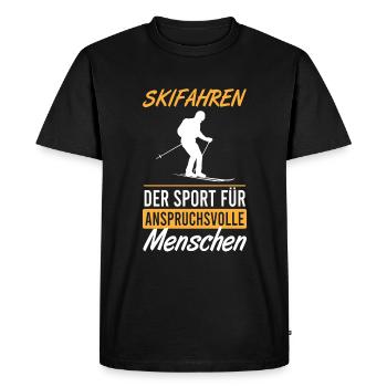 Gift for discerning ski fans - Men's Premium Organic T-Shirt - black - Front - Nico (187cm)