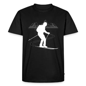 Ski de montagne Ski Adventure cadeau - T-shirt Premium bio Homme - noir - Devant - Nico (187cm)