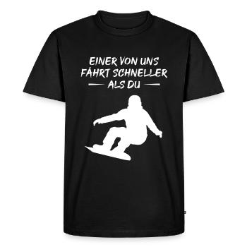 Fast Boarder - Gift - Men's Premium Organic T-Shirt - black - Front - Nico (187cm)