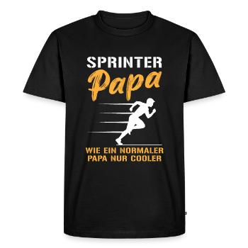 Cool Sprinter Dad Fast Lane - Men's Premium Organic T-Shirt - black - Front - Nico (187cm)