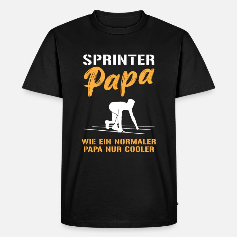 Cooler Sprinter Papa Champion - Männer Premium Bio T-Shirt - Schwarz