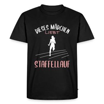 Course de relais Love - Passion de la fille - T-shirt Premium bio Homme - noir - Devant - Nico (187cm)