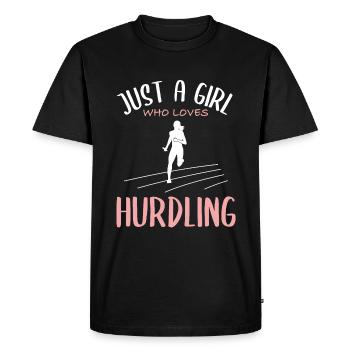 Course de relais Love - Passion de la fille - T-shirt Premium bio Homme - noir - Devant - Nico (187cm)