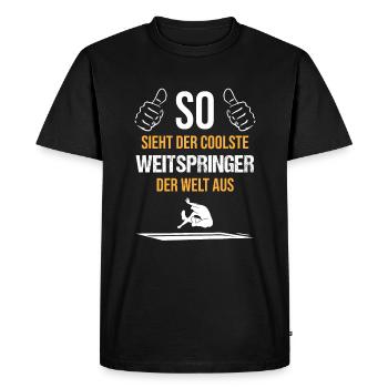 World's Best Long Jumper Coolness Gift - Men's Premium Organic T-Shirt - black - Front - Nico (187cm)