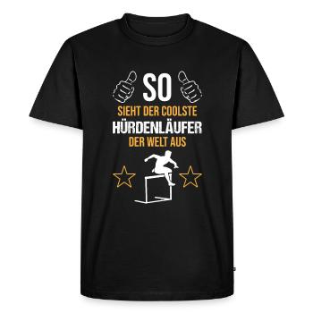 World's Best Hurdler Pure Coolness - Gift - Men's Premium Organic T-Shirt - black - Front - Nico (187cm)