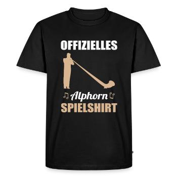 Cadeau - Chemise de jeu officielle du cor des Alpes - T-shirt Premium bio Homme - noir - Devant - Nico (187cm)