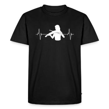 Heartbeat violon musique Passion cadeau - T-shirt Premium bio Homme - noir - Devant - Nico (187cm)