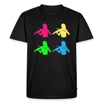 Colorful Violinists Ensemble Harmony - Men's Premium Organic T-Shirt - black - Front - Nico (187cm)