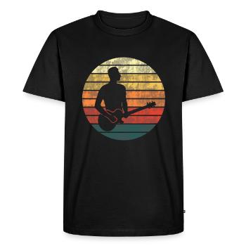 Guitarist Sunset Gift Moment - Men's Premium Organic T-Shirt - black - Front - Nico (187cm)