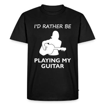 Plutôt jouer de la guitare - Gift Choice - T-shirt Premium bio Homme - noir - Devant - Nico (187cm)