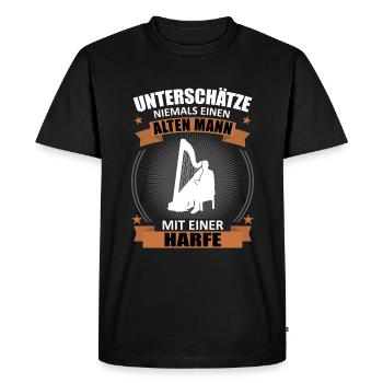 Harpe sagesse âge puissance cadeau - T-shirt Premium bio Homme - noir - Devant - Nico (187cm)