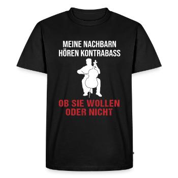Concert de basse de quartier garanti - T-shirt Premium bio Homme - noir - Devant - Nico (187cm)