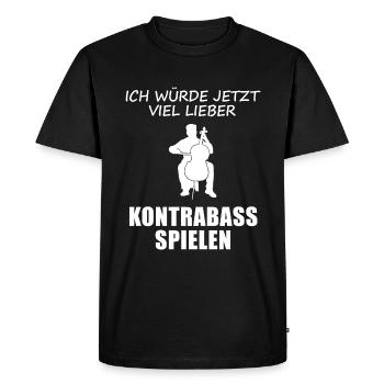 Chère contrebasse maintenant, la joie du joueur - T-shirt Premium bio Homme - noir - Devant - Nico (187cm)