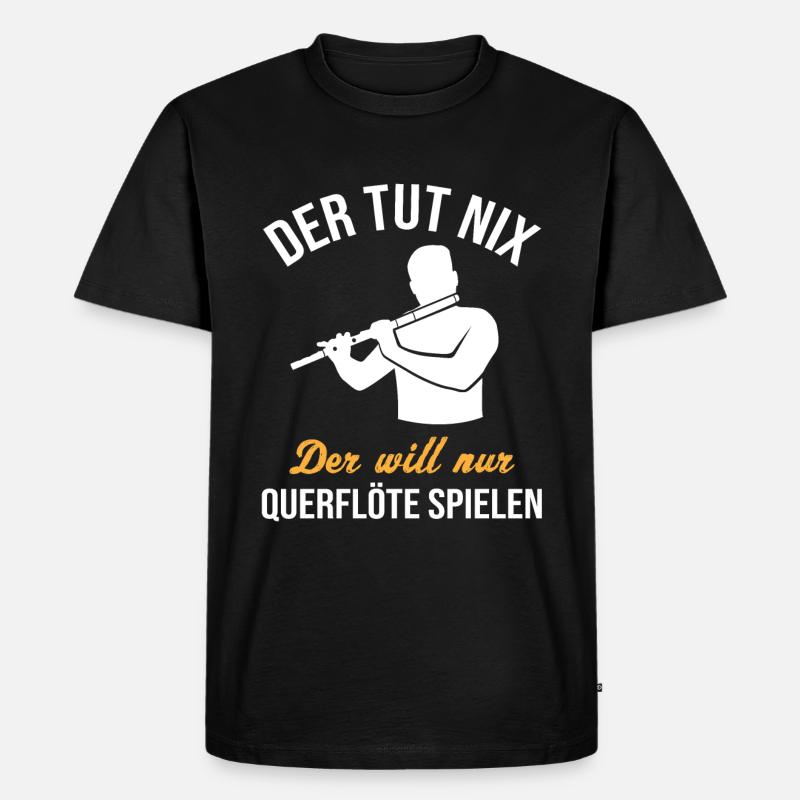 Harmloser Querflötenspieler Witz - Männer Premium Bio T-Shirt - Schwarz
