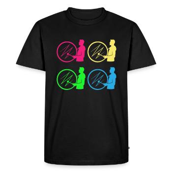 Colorful drummer – beat in every note - Men's Premium Organic T-Shirt - black - Front - Nico (187cm)