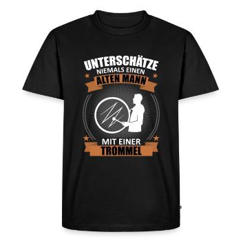 Alt Drummer Expérience Sagesse Cadeau - T-shirt Premium bio Homme - noir - Devant - Nico (187cm)