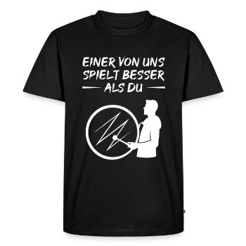 Drum Master Superiority Gift - Men's Premium Organic T-Shirt - black - Front - Nico (187cm)
