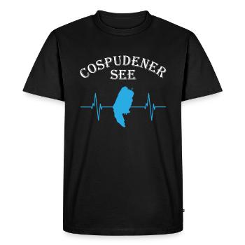 Lake Cospuden Heartbeat Nature Magic - Men's Premium Organic T-Shirt - black - Front - Nico (187cm)