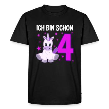 Licorne Glitter Party 4 ans de magie - T-shirt Premium bio Homme - noir - Devant - Nico (187cm)