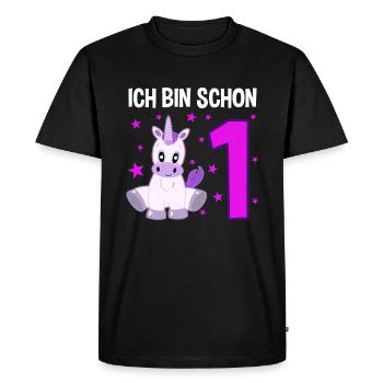 Licorne au pays des merveilles 1er anniversaire - T-shirt Premium bio Homme - noir - Devant - Nico (187cm)