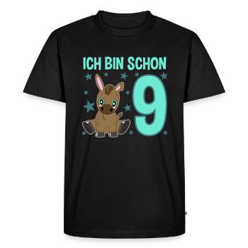 Nine-year-old donkey: Big party - Men's Premium Organic T-Shirt - black - Front - Nico (187cm)